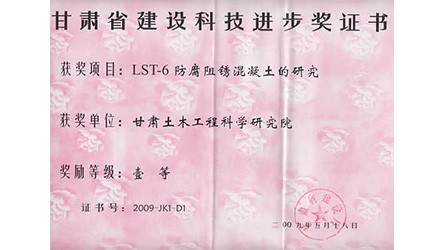 2009甘肅省建設(shè)科技進(jìn)步一等獎